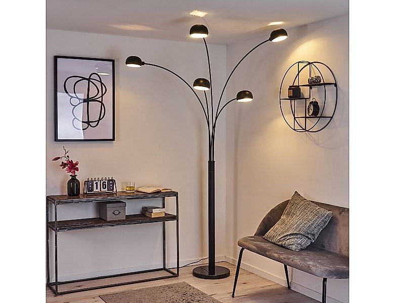 hofstein Stehlampe »Suio« Stehleuchte Bodenlampe aus Metall und Marmor in S günstig online kaufen