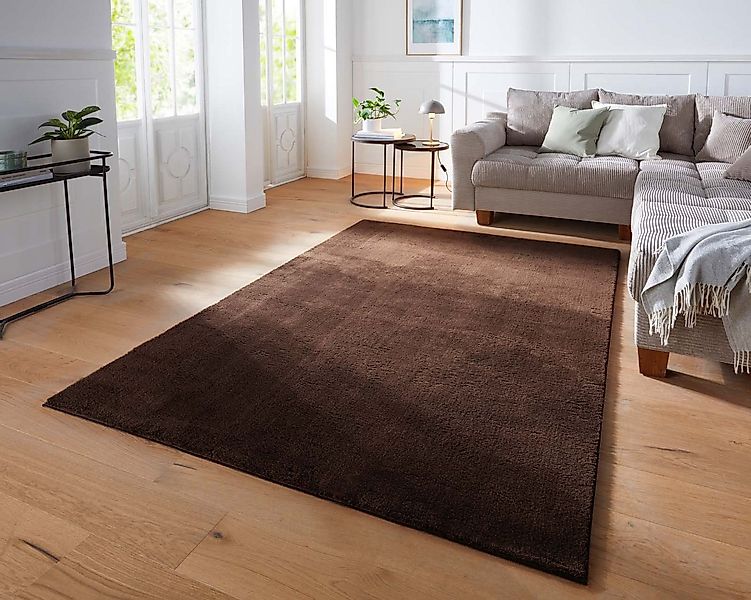 TaraCarpet Teppich Supersoft Kurzflorteppich Fiona Uni, rechteckig, Höhe: 1 günstig online kaufen