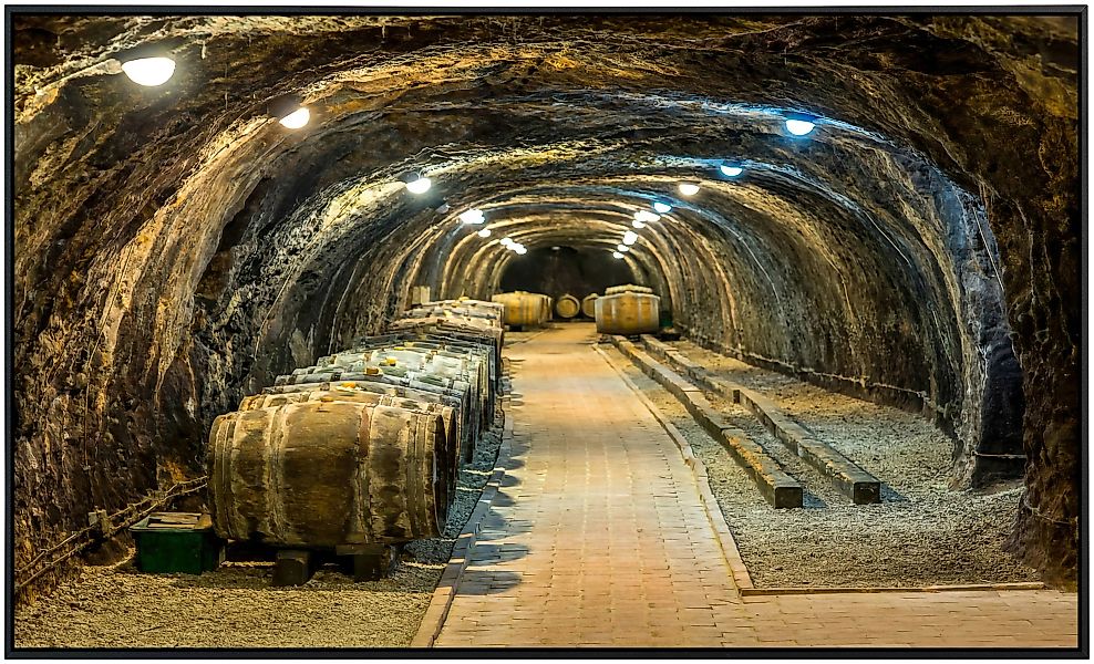 Papermoon Infrarotheizung »Tunnel mit Fässern«, sehr angenehme Strahlungswä günstig online kaufen