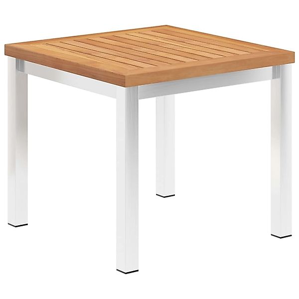 vidaXL Garten-Beistelltisch 45 x 45 x 38 cm Teak Massivholz Edelstahl 46512 günstig online kaufen