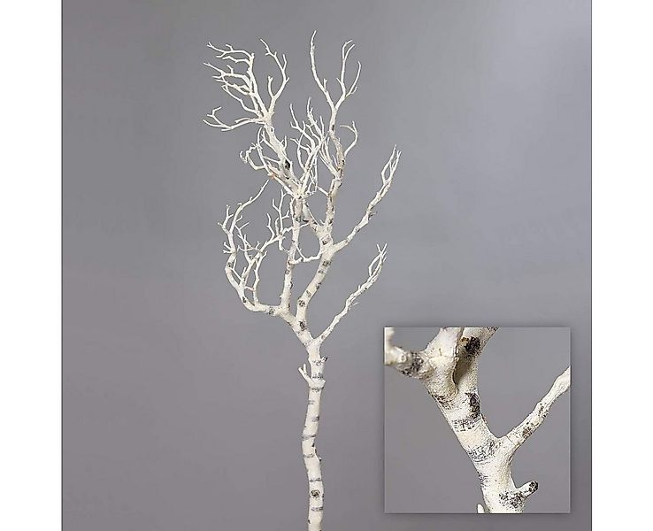 Winterliche Kunstpflanze Künstlicher AST Weiß 90cm naturgetreuer Dekozweig günstig online kaufen