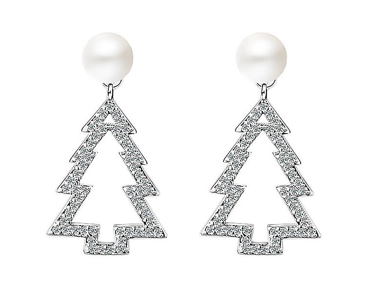 LÖB Paar Ohrhänger 750er Weißgold Vergoldet Ohrstecker Weihnachtsbaum Perle günstig online kaufen