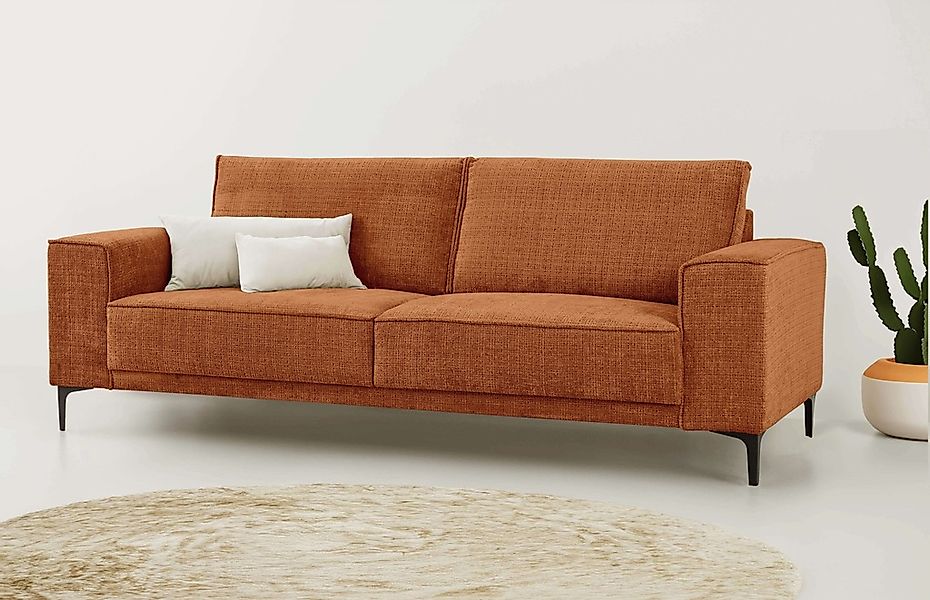 PLACES OF STYLE 3-Sitzer "3er Sofa Oland, Struktur, Flachgewebe, Luxus-Micr günstig online kaufen