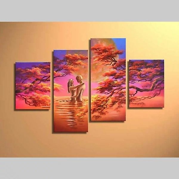 4 Leinwandbilder LIEBESPAAR (1) 120 x 80cm Handgemalt günstig online kaufen