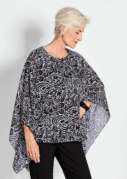 GOLDNER Klassische Bluse Tunikbluse mit Chiffon-Überwurf, Print Elegantes P günstig online kaufen