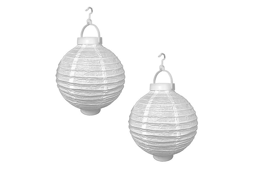 HAC24 LED Lampion 2x Deko Lampenschirm Lampe Party Garten Kugel Laterne, LE günstig online kaufen