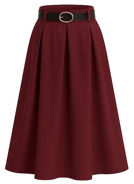 Mississhop A-Linien-Rock Eleganter Faltenrock mit Gürtel – mittellang M.430 günstig online kaufen