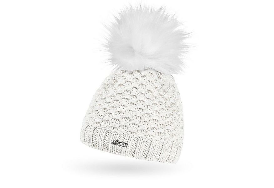 Neverless Bommelmütze Damen Winter-Mütze Strick Fleecefutter Kunstfell-Bomm günstig online kaufen