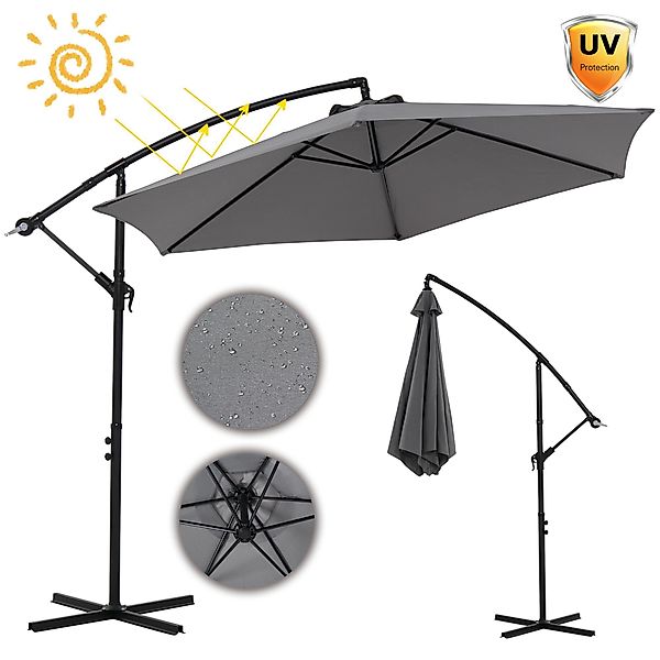 Mucola Sonnenschirm Sonnenschirm Kurbelschirm Ø 300 günstig online kaufen