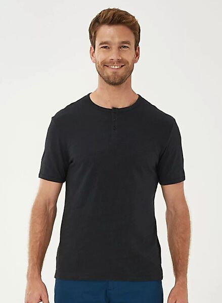 Henley-shirt Aus Bio-baumwolle In Jacquard-struktur günstig online kaufen