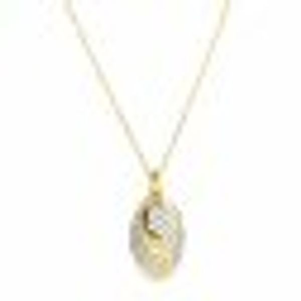 Anhänger mit Kette 585/- Gelbgold bicolor Zirkonia günstig online kaufen