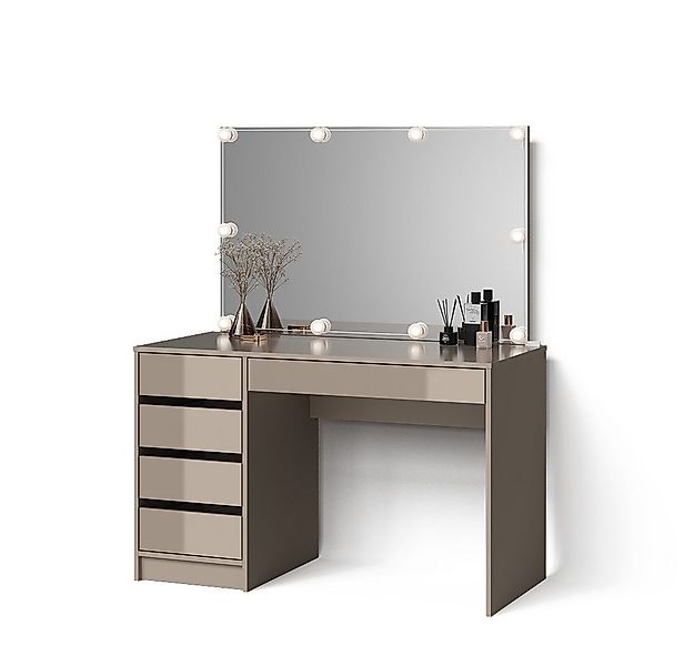 Livinity® Schminktisch Imola, Greige, 120 cm mit LED-Kette günstig online kaufen