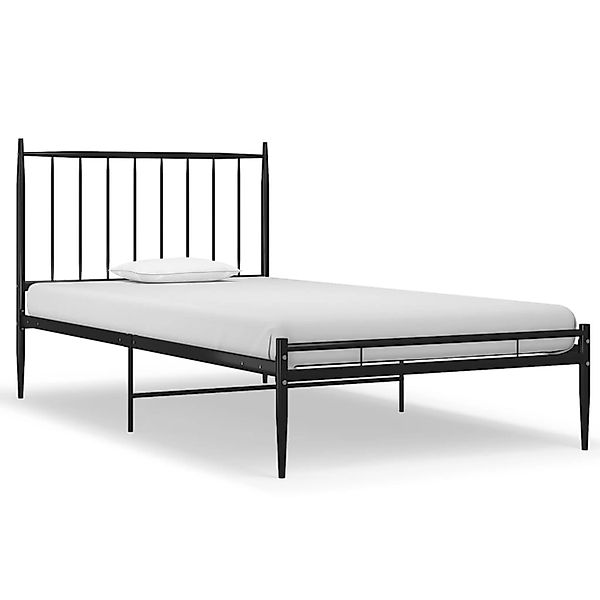 vidaXL Bettgestell Bett Schwarz Metall 90x200 cm Bettgestell günstig online kaufen