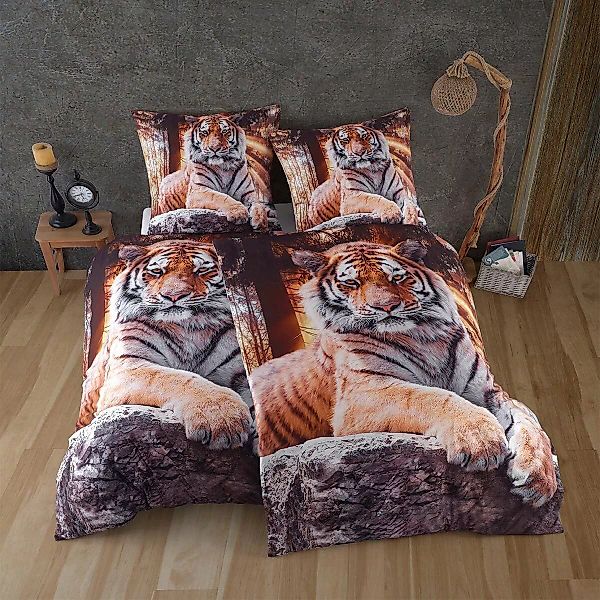 Traumschlaf Bettwäsche Tiger King günstig online kaufen