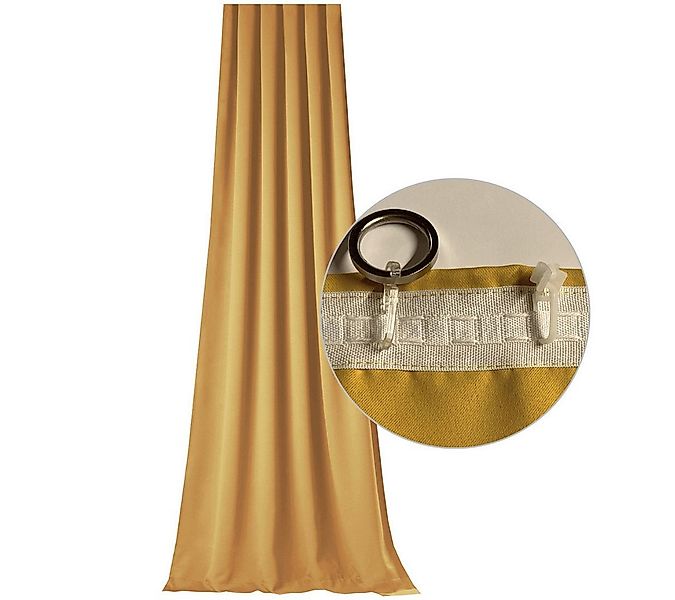 novumfix Verdunkelungsvorhang Sunout/20 curry Thermovorhang XXL Kräuselband günstig online kaufen