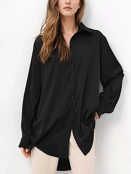 FIDDY Shirtbluse Lässiges Langarmhemd mit einfarbigem Design günstig online kaufen