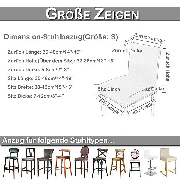 BTTO Stuhlhusse Barhocker Samt Stretch Stuhlbezug günstig online kaufen