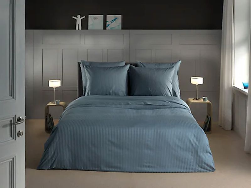 Heckett & Lane Bettwäsche »Banda« 3 tlg. hochwertiges Mako-Satin, Streifen günstig online kaufen