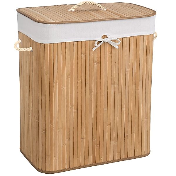 Wäschekorb mit Wäschesack eckig - 100 L, beige günstig online kaufen