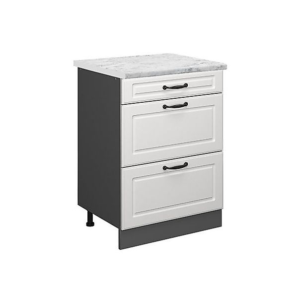 Vicco Schubladenschrank R-Line Weiß Landhaus 60 cm AP Marmor günstig online kaufen