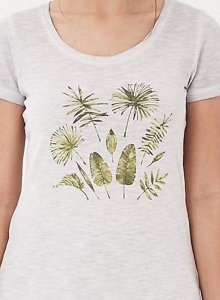 ORGANICATION T-Shirt Garment Dyed T-Shirt aus Bio-Baumwolle mit Blatt-Print günstig online kaufen