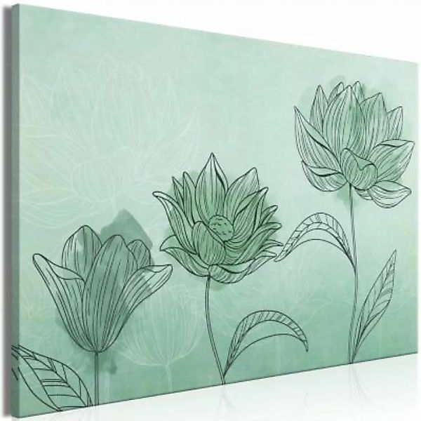 artgeist Wandbild Three Flowers (1 Part) Wide grün Gr. 60 x 40 günstig online kaufen