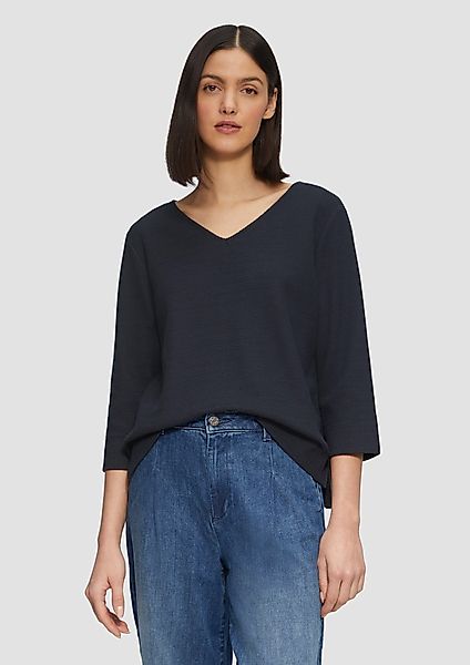 s.Oliver 3/4-Arm-Shirt Strukturiertes Sweatshirt aus Baumwollmix günstig online kaufen