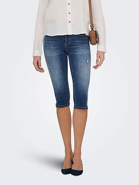 ONLY Caprijeans "ONLWAUW MID CAPRI SLIT DES DNM BOX" Materialmix, mit Destr günstig online kaufen