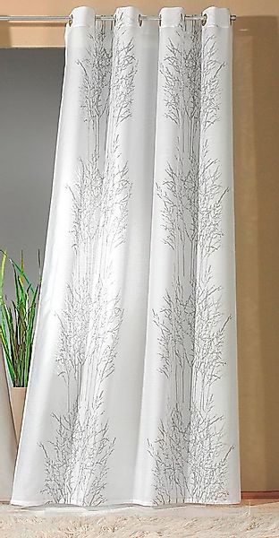 heimtexland Vorhang Gardine Ösenschal Baum Äste natur braun o. stein grau D günstig online kaufen