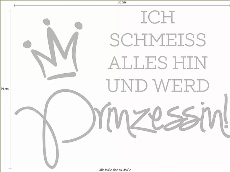 Wall-Art Wandtattoo »lustiger Spruch Ich werd' Prinzessin« günstig online kaufen