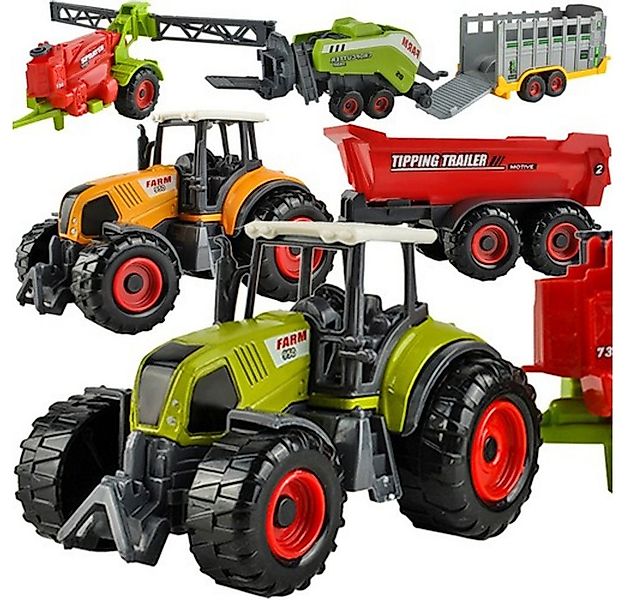 KRUZZEL Spielzeug-Landmaschine Bauernhof Landwirtschafts-Traktor, (Set, 6-t günstig online kaufen