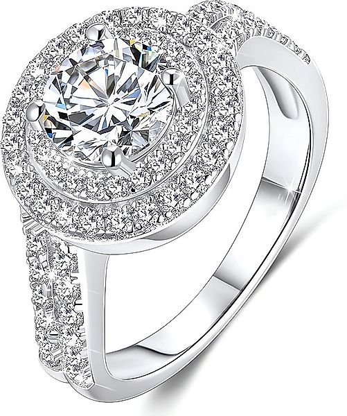 Jumpeak Diamantring Ring Gold Damen 1ct 14K Gold E VS2 3EX Rund Diamantring günstig online kaufen