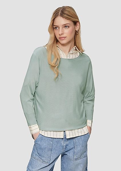 QS Longpullover Strickpullover Strickpullover mit Fledermausärmeln günstig online kaufen