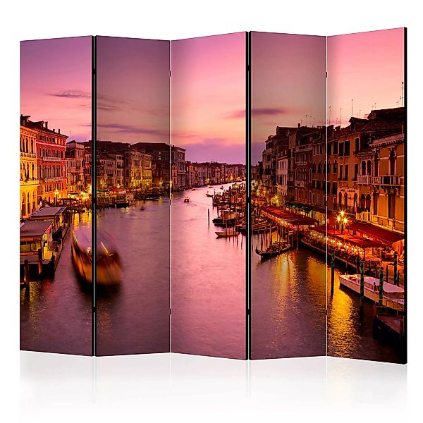 5-teiliges Paravent - City Of Lovers, Venice By Night Ii [room Dividers] günstig online kaufen