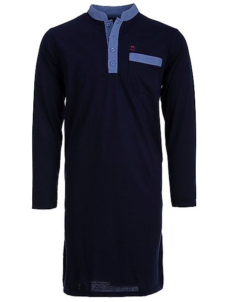 Henry Terre Nachthemd Nachthemd Langarm - Stehkragen Unifarben günstig online kaufen