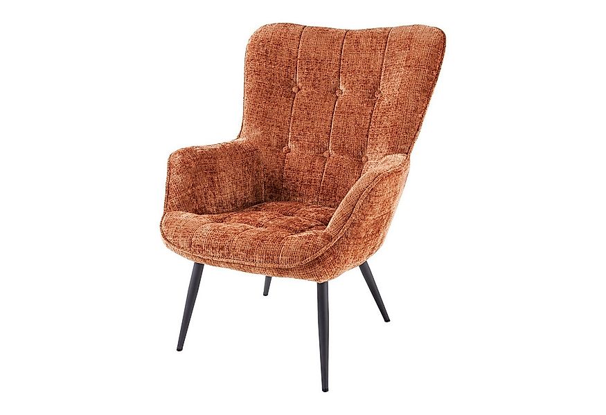 riess-ambiente Sessel SCANDINAVIA rostbraun/schwarz - Chenille, Metall, Arm günstig online kaufen