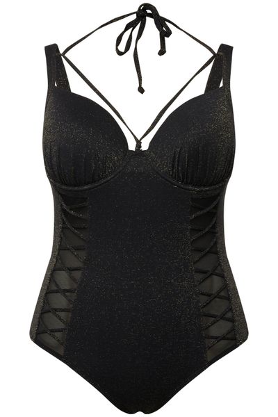 Ulla Popken Badeanzug Badeanzug Bügel-Softcups Glitter günstig online kaufen