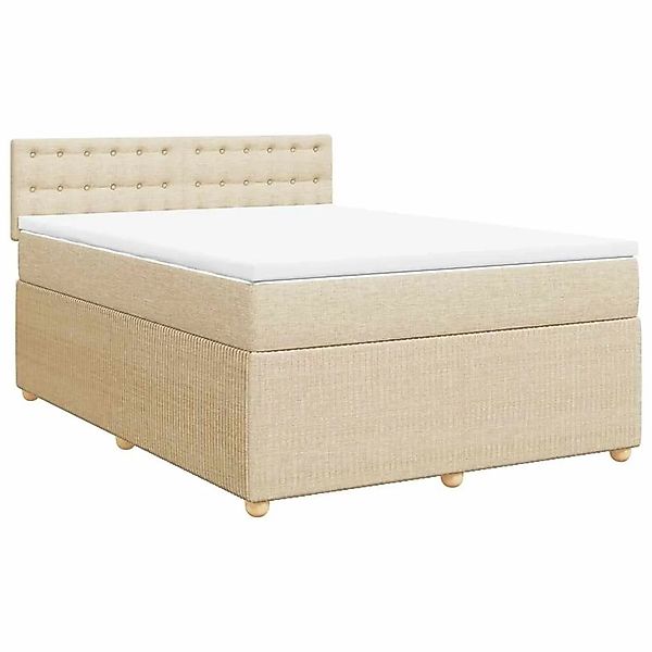 vidaXL Boxspringbett mit Matratze Creme 160x200 cm Stoff 3287526 günstig online kaufen