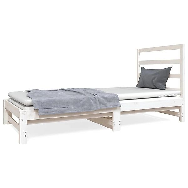 Vidaxl Tagesbett Ausziehbar Weiß 2x(90x190) Cm Massivholz Kiefer günstig online kaufen