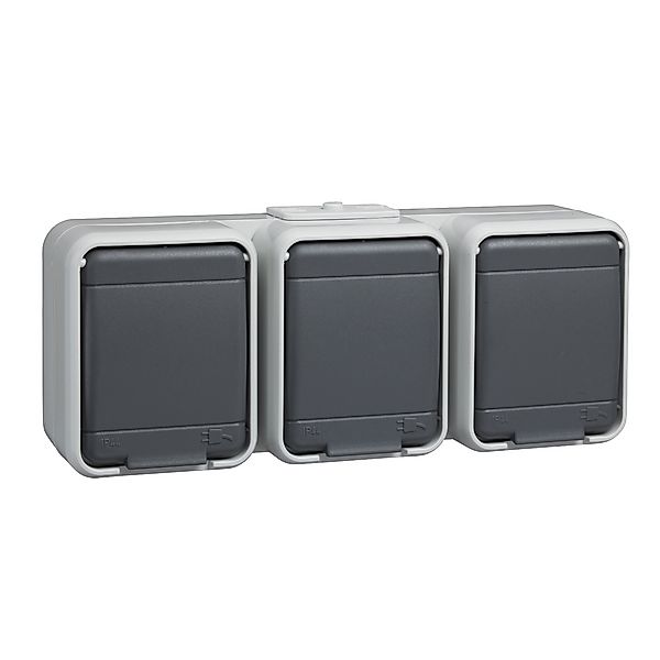 Elso Steckdose 3-fach licht-/basaltgrau 455809 günstig online kaufen
