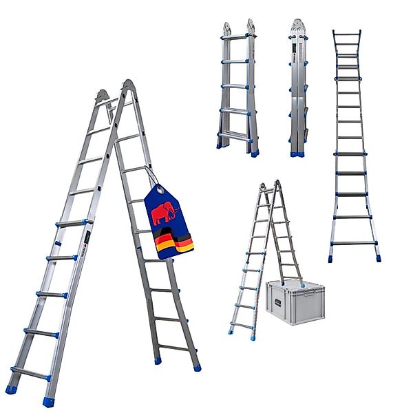 PROREGAL Sprossen-Mehrzweckleiter APOLLO 3-In-1 Aluminiumleiter 4x5 Sprosse günstig online kaufen