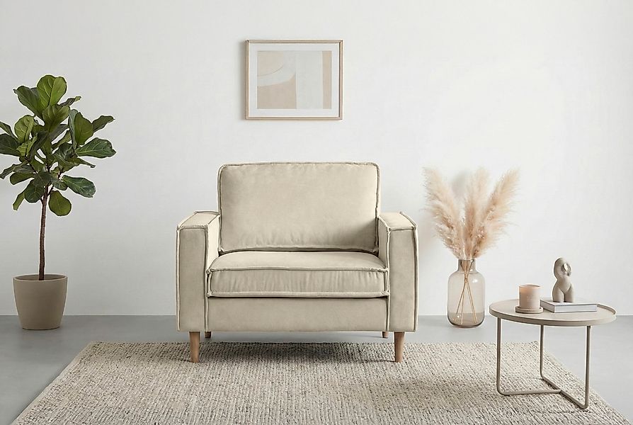 Home affaire Loveseat »Pinto Skandi 105 cm, Chenille, Struktur« mit Keder, günstig online kaufen