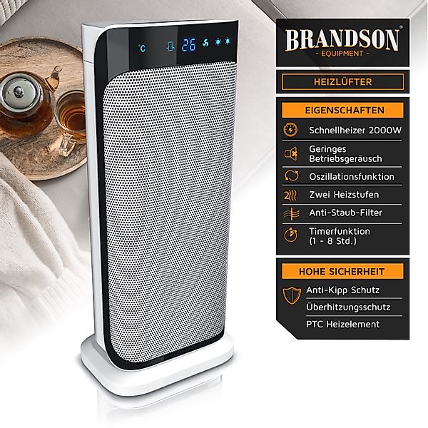 Brandson Heizlüfter, 2000 W, Oszillation, Timer, günstig online kaufen