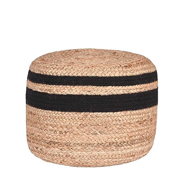 Sitzpouf aus Geflecht Beige und Schwarz günstig online kaufen