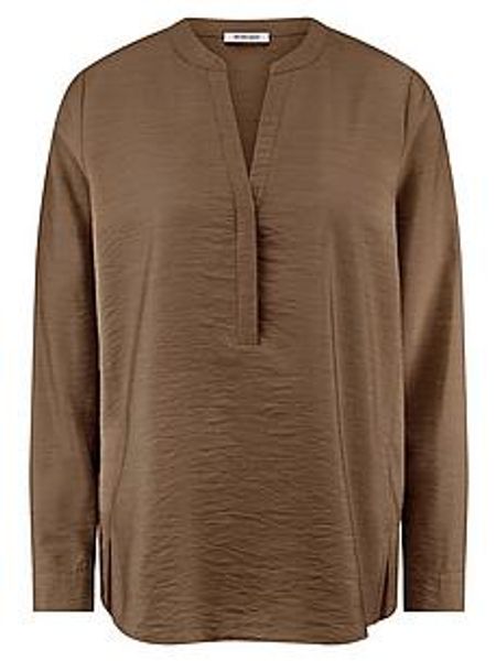 Bluse Rundhals-Ausschnitt Peter Hahn braun günstig online kaufen