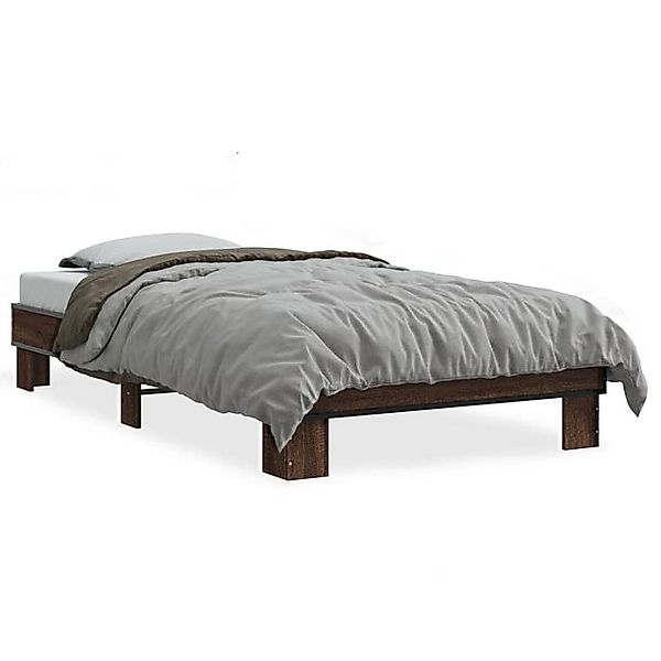 vidaXL Bett Bettgestell Braun Eichen-Optik 75x190 günstig online kaufen