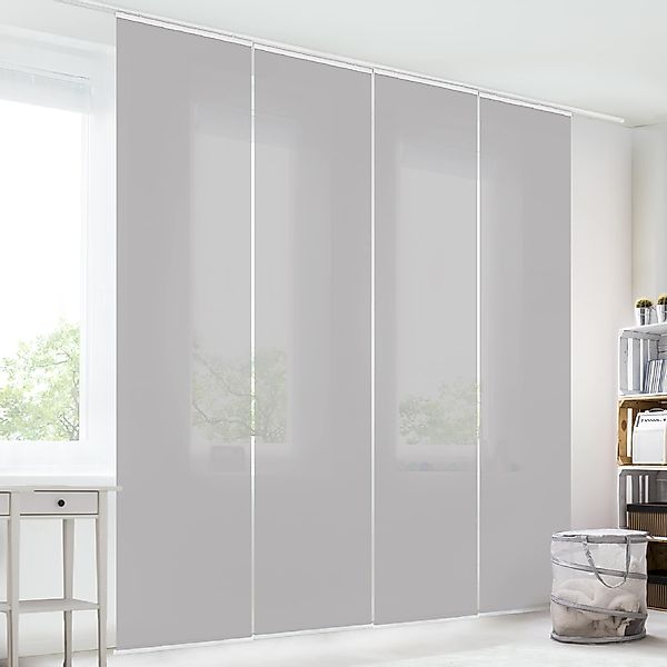 Bilderdepot24 Schiebegardine modern Flächenvorhang blickdicht Achatgrau, günstig online kaufen