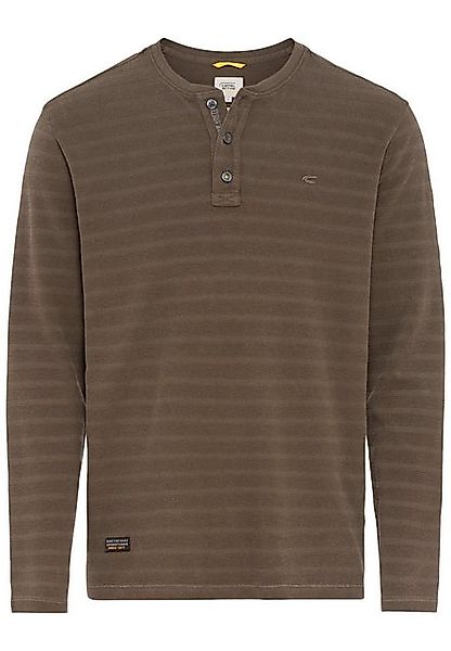 camel active Henleyshirt Langarm Henleyshirt aus reiner Baumwolle günstig online kaufen