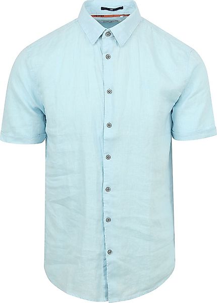 No Excess Short Sleeve Hemd Leinen Hellblau - Größe 3XL günstig online kaufen