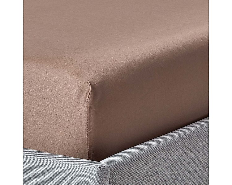Homescapes Spannbettlaken Satin-Spannbettlaken Bio-Baumwolle - braun, 120 x günstig online kaufen
